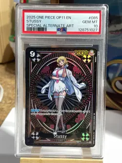 One Piece Stussy OP07-085 SP OP11 English PSA 10 SUPER RARE Divine Speed NO RES - Image 3