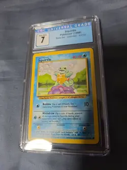Pokemon CGC 7 Graded Card Squirtle Base Set Unlimited 63/102 - Image 1