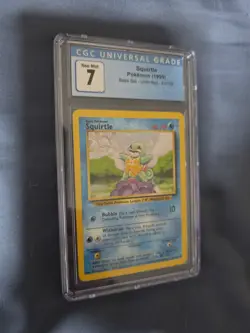 Pokemon CGC 7 Graded Card Squirtle Base Set Unlimited 63/102 - Image 4