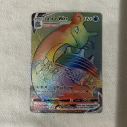 Pokemon TCG Sword & Shield Lapras VMAX 203/202 Secret Rare Rainbow Holo Card - Image 1