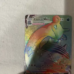 Pokemon TCG Sword & Shield Lapras VMAX 203/202 Secret Rare Rainbow Holo Card - Image 3