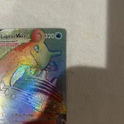 Pokemon TCG Sword & Shield Lapras VMAX 203/202 Secret Rare Rainbow Holo Card - Image 4