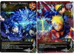 Carte Naruto TCG CCG Collectible Card Game Foil neuf Prism 383 384 Sasuke Uchiha - Image 1