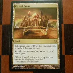 Mtg City of Brass NM Modern Masters Land Rare Magic Card - Image 1