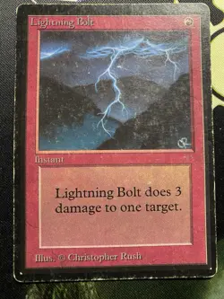 Magic The Gathering, Lightning Bolt Moderate To Heavy Play Condition - Image 1
