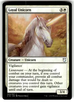 Loyal Unicorn Commander 2018 Regular MTG - Image 1
