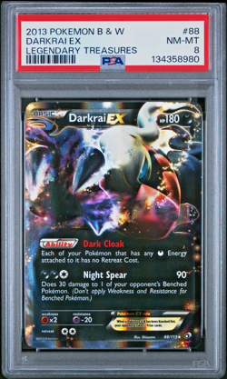 2013 POKEMON BLACK & WHITE LEGEND TREASURES #88 DARKRAI EX PSA 8 - Image 1