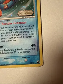 Pokemon TCG 2006 Huntail 18/92 Legend Maker Reverse Holo - Image 3