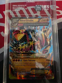 2015 POKEMON XY PRIMAL CLASH #86/160 GROUDON TAG 8.5 - Image 1