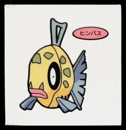 Feebas Daiichi Deco Bread Sticker Pokemon Japanese Heavily Played - Image 1