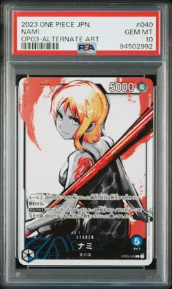 PSA 10 GEM MINT JAPANESE ONE PIECE 2023 NAMI OP03-040 ALTERNATE ART - Image 1