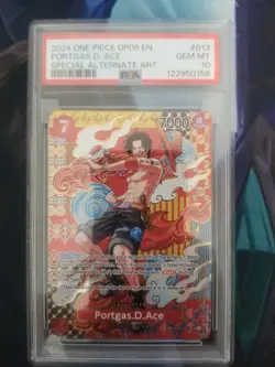 Portgas D. Ace (SP Alt Art) OP02-013 SR Two Legends ONE PIECE Card Game PSA 10 - Image 1