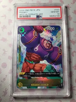 2024 ONE PIECE JAPANESE 500 YEARS IN THE FUTURE FRANKY ALT ART OP07-107 PSA 10 - Image 1