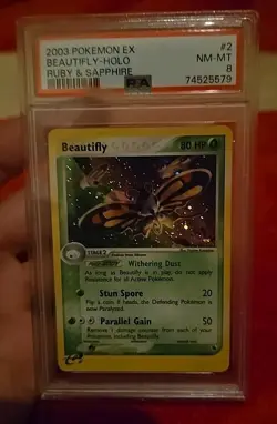 Psa Graded Holo Ex Ruby And Sapphire Beautifly Holo Pokemon Card 2/109 - Image 1