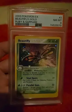 Psa Graded Holo Ex Ruby And Sapphire Beautifly Holo Pokemon Card 2/109 - Image 2