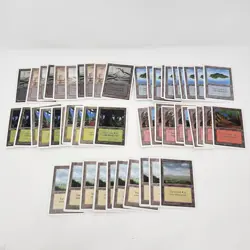 Lot of 50 Unlimited Magic The Gathering MTG Land Cards (10 of Each Color) NM LP - Image 1