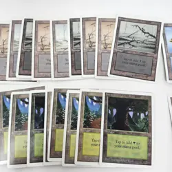 Lot of 50 Unlimited Magic The Gathering MTG Land Cards (10 of Each Color) NM LP - Image 4