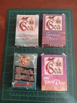 7th Sea CCG Starter Lot Alderac AEG Booster Set Box, w/ rulebook and sea cards - Image 1