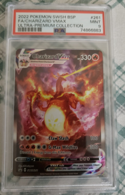 Pokemon TCG Charizard VMAX SWSH261 Black Star Promo Card Charizard UPC PSA 9 - Image 1