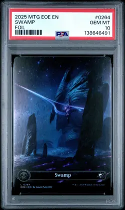 2025 MTG EDGE OF ETERNITIES FOIL #0264 SWAMP PSA 10 - Image 1