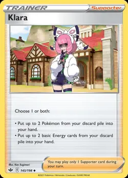 Pokemon Klara (145/280) Chilling Reign LP REVERSE HOLO - Image 1