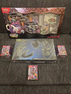 Pokemon Paldean Fates Great Tusk box/Phantasmal UPC/ 3 Destined Rivals Bundles - Image 1