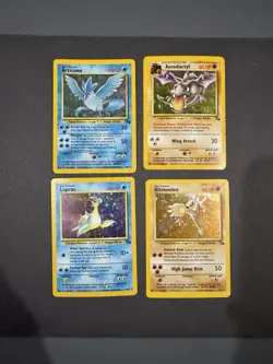 Pokemon Fossil Holo Lot – 1999 WOTC Articuno Aerodactyl Lapras Hitmonlee - Image 1