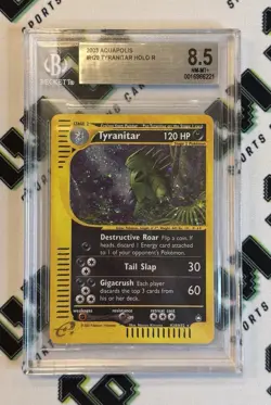 2003 Pokemon Aquapolis Tyranitar Holo Rare #H28 NM-Mint+ BGS 8.5 - Image 1