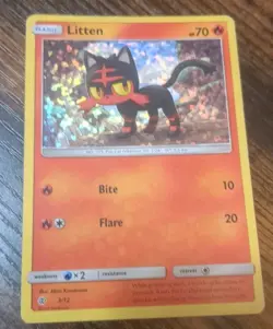 Litten - 3/12 McDonald's Promos 2017 Promo Holo MP Pokemon TCG MP - Image 1