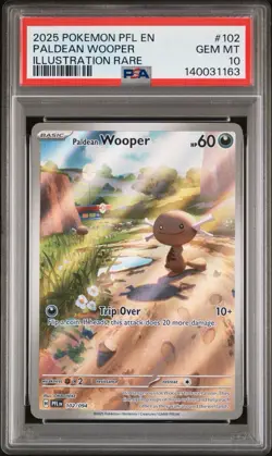 2025 POKEMON PFL EN-PHANTASMAL FLAMES ILLUSTRATION RARE PALDEAN WOOPER PSA 10 - Image 1