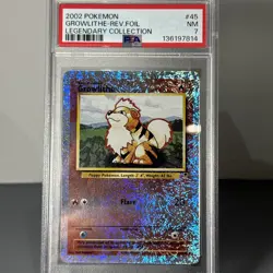 2002 POKEMON LEGENDARY COLLECTION #45 GROWLITHE-REVERSE FOIL PSA 7 - Image 1