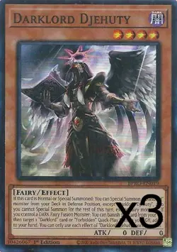 3X Yugioh Darklord Djehuty BPRO-EN019 Super Rare 1st Edition NM - Image 1