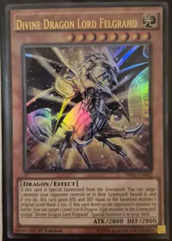 YuGiOh Divine Dragon Lord Felgrand Ultra Rare 1st Edition SR02-EN001 - Image 1