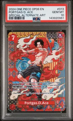2024 One Piece Portgas.D.Ace Two Legends OP02-013 Special Alternate Art PSA 10 - Image 2