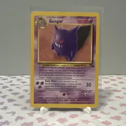 Pokemon Gengar Fossil Rare 20/62 Stage 2 80 HP 1999 Wizards Base Set Card - Image 1