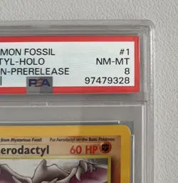 Aerodactyl 1st Edition RARE Prerelease POKEMON Card PSA 8 NM-MT FOSSIL Holo 1/62 - Image 2