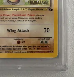 Aerodactyl 1st Edition RARE Prerelease POKEMON Card PSA 8 NM-MT FOSSIL Holo 1/62 - Image 3