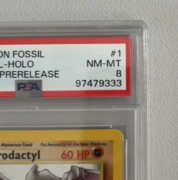 Aerodactyl 1st Edition RARE Prerelease POKEMON Card PSA 8 NM-MT FOSSIL Holo 1/62 - Image 2
