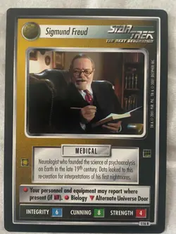 Star Trek CCG 1E Holodeck Adventures SIGMUND FREUD RARE Card NEVER PLAYED - Image 1