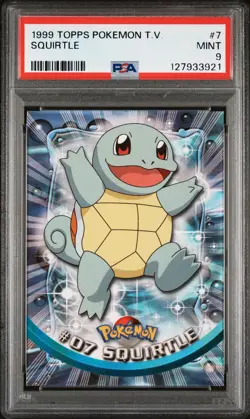 1999 TOPPS POKEMON TV #7 SQUIRTLE PSA 9 - Image 1