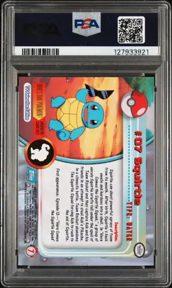 1999 TOPPS POKEMON TV #7 SQUIRTLE PSA 9 - Image 2
