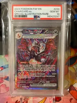 Pokemon Charizard ex 234/091 PSA 10 Special Illustration Rare SIR Paldean Fates - Image 1