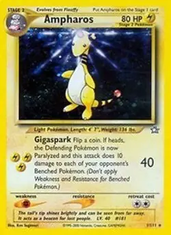 Pokemon Ampharos (1/111) Neo Genesis LP HOLO - Image 1