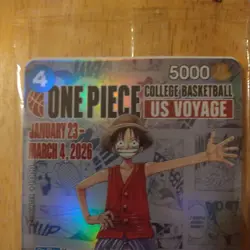 One Piece Monkey D. Luffy US College Basketball Promo Card - Image 4