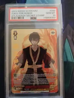 Weiss Schwarz Zuko: For Honor Avatar: PSA 10 ATLA/WX04-049SEC Secret - Image 1