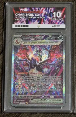 ACE 10 Charizard Ex SIR Paldean Fates 234/091 Ace Label Graded Card - Image 1