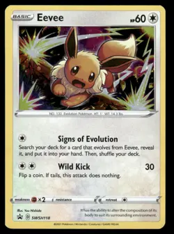 Pokemon Cards Eevee SWSH118 SWSH Black Star Promo NM - Image 1