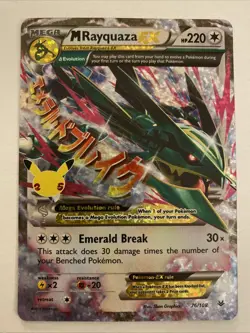 Pokemon TCG M Rayquaza EX Celebrations Classic Collection Holo Ultra Card 76/108 - Image 1