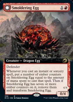 Smoldering Egg // Ashmouth Dragon (Extended Art) [Innistrad: Midnight Hunt] - Image 1