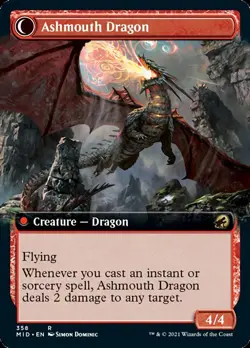 Smoldering Egg // Ashmouth Dragon (Extended Art) [Innistrad: Midnight Hunt] - Image 2